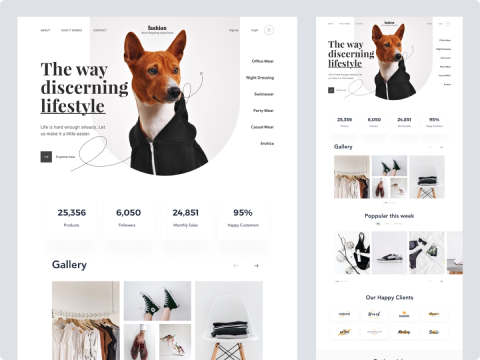 Скриншот сайта Fashion Landing page